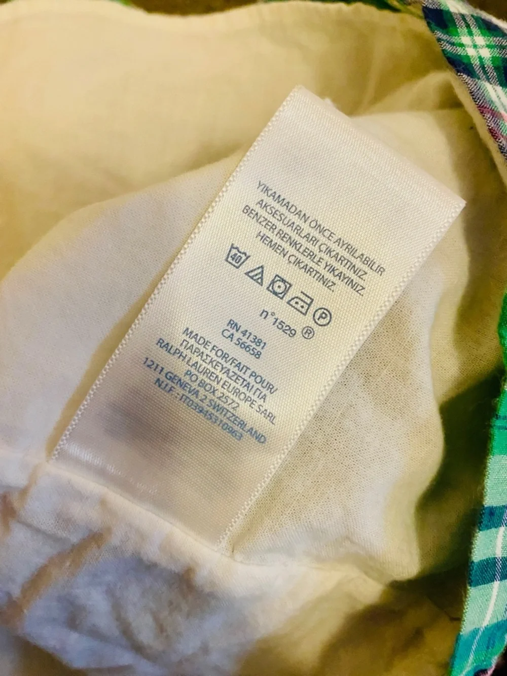 EUC Ralph Lauren Multicolor Plaid Sundress with White Waistband